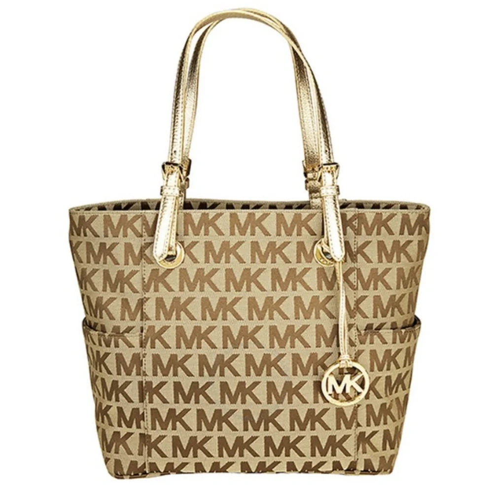 Michael Kors Brown and Gold Signature Tote